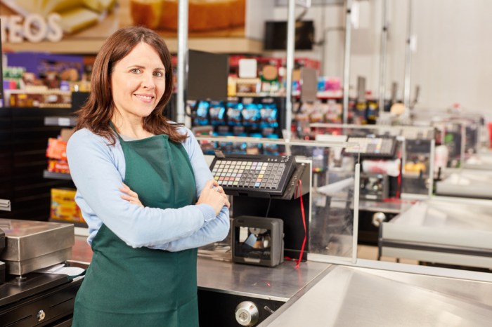 Cashier supermarket checkout male stock mall buying preview